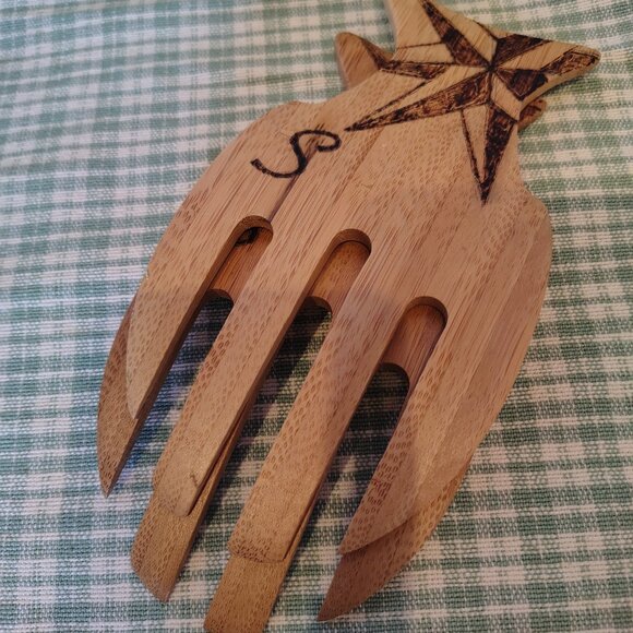 Compass themed Salad Servers - Hand decorated - Picture 2 of 4
